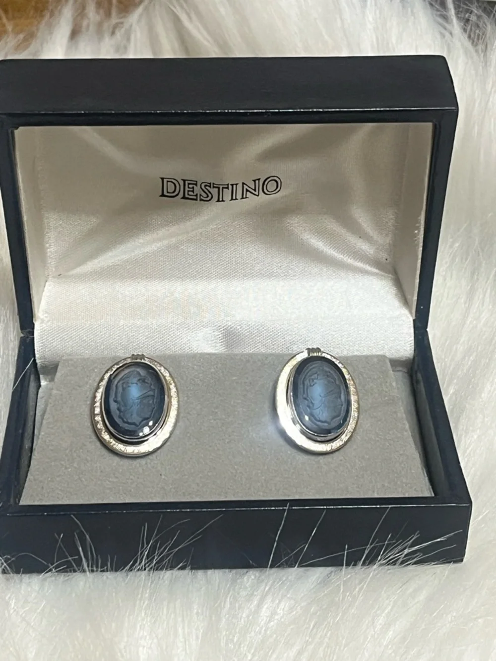 Destino Sterling Gladiator Cameo Cuff Links